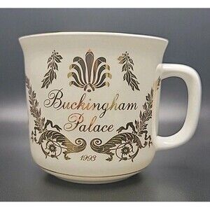 VTG Buckingham Palace 1993 Commemorative Mug Fine Bone China Gold Gilt Royal EUC